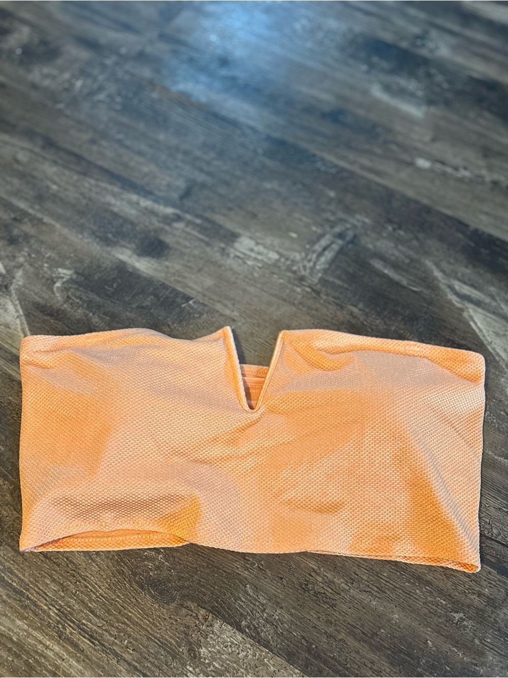 aerie Peach Strapless V-Notch Tube Top